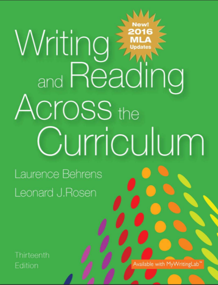 Writing and Reading Across the Curriculum, MLA Update Edition 13th Edition